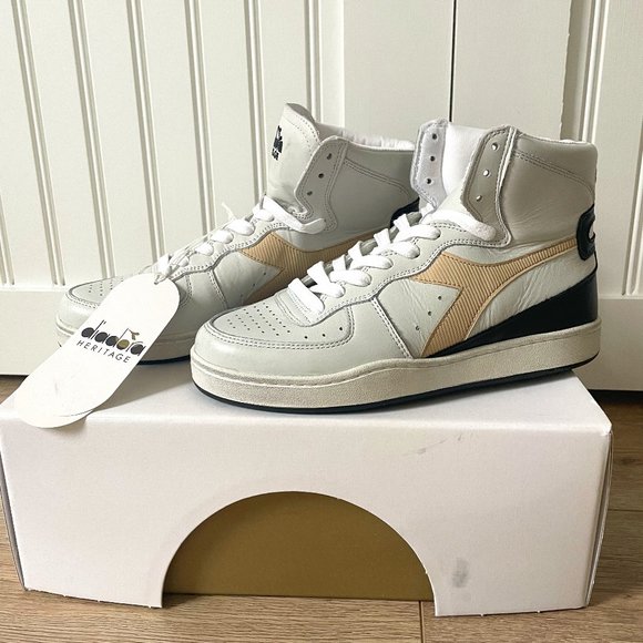 Never Worn - Diadora Heritage - MI BASKET HI-TOP - UNISEX Women's 7.5 - Men's 6 - Picture 1 of 7